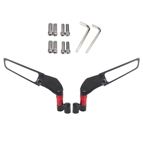 Espejos retrovisores Kawasaki Z900 giratorios wind wing con espejo de manillar rojo 2