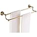 ZAIGI Toalleros Dobles Vintage Toallero de baño montado en la Pared Toallero de latón Cepillado Antiguo Organizador de baño Almacenamiento para baño Hotel Cocina(Size:60cm,Color:latón)