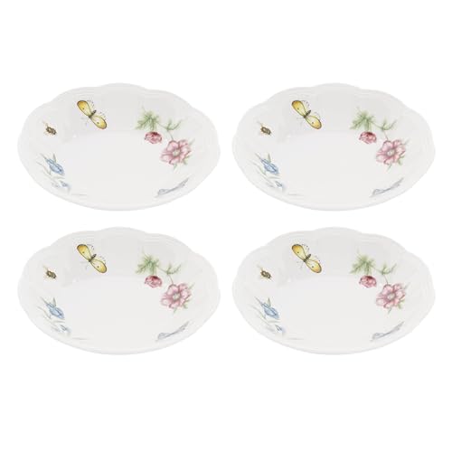 Image of Lenox Butterfly Meadow Porcelain Fruit Bowls, 11oz, Set of 4