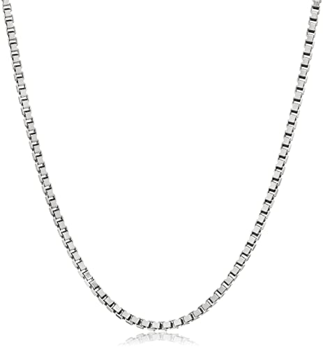 Savlano 925 Sterling Silver Solid 2.5MM Box Chain Necklace For Women & Men - Made in Italy Comes With a Gift Box