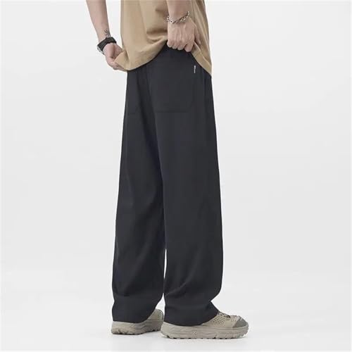 Men's Wide Leg Jeans Loose Straight Denim Pants Summer Thin Casual Elastic Waist High Street Trousers3