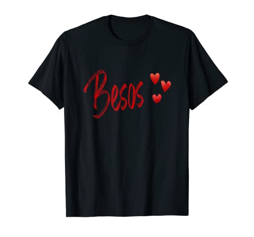 Speak More Spanish Besos Kisses and Hearts Camiseta Camiseta