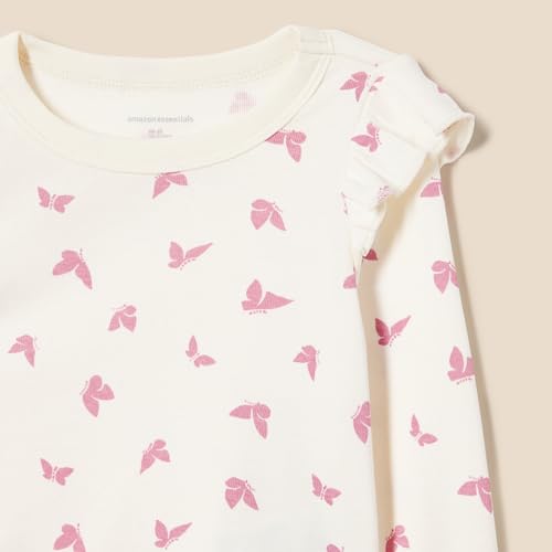 Amazon Essentials Girls and Toddlers' Long Sleeve Ruffle T-Shirt, Pack of 23