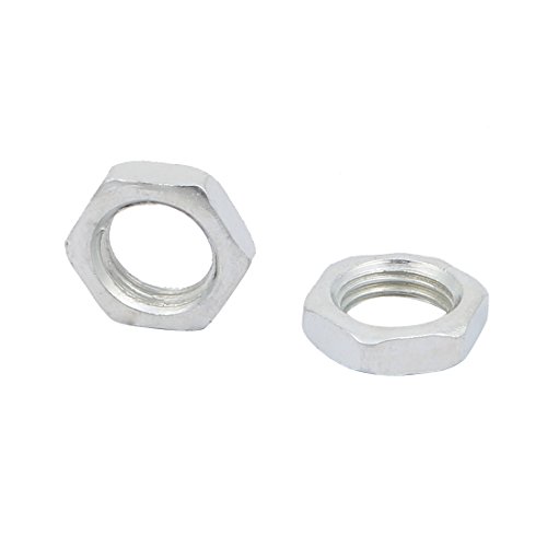 Sourcingmap 50pcs M10 x 4mm Female Thread Metal Hex Nut Screw Cap Fastener 1mm Thread Pitch, Silver - Image 2