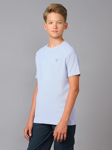 Image of TECHNOSPORT Boys Round Neck Slim Fit Sports T Shirt MATPIQ UPF50+ Polyester Raglan Sleeve Tshirt for Boys School Outdoor Play Sports Casual Slip On