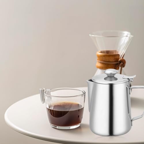 Miniatura 6 de Gomety 2 Jarras De Leche De Acero Inoxidable De 350 Ml Con Tapa, Jarra De Leche, Jarra De Café, Espumador De Leche, Jarra De Espuma De Leche, Accesorios Con Aguja Para Café Con Café Y Café Tipo Latte
