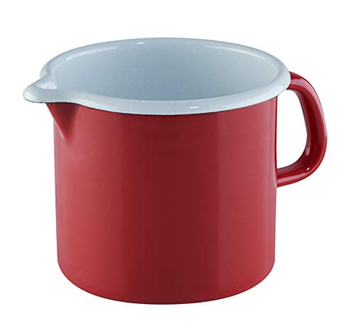 Riess Cera Red - Olla con Tapa (esmaltada, 14 cm de diámetro), Color Rojo Cover