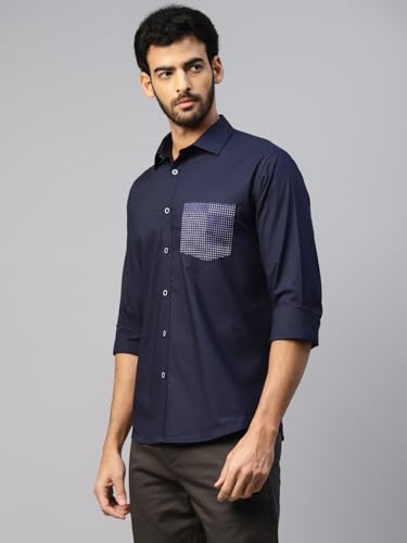 Image of DON VINO Men's Blue & Purple Small Checks Formal Shirt