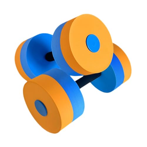 Menolana Aquatic Exercise Dumbbells EVA Float Dumbbell,Pool Fitness,Lightweight,Hand Bar Swimming Barbells Water Aerobic Equipment, Orange Blue