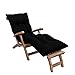 Bananair Cojín de tumbona para tumbona/colchón para tumbona, cojín para silla exterior, fabricado en Francia (195 x 65 x 15 cm), color negro