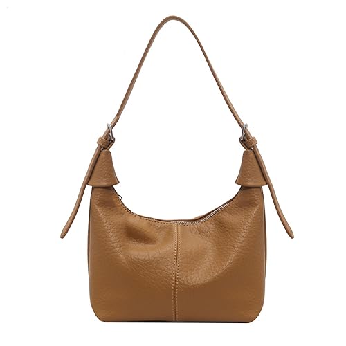 Sac à bandoulière classique en polyuréthane marron élégant et compact