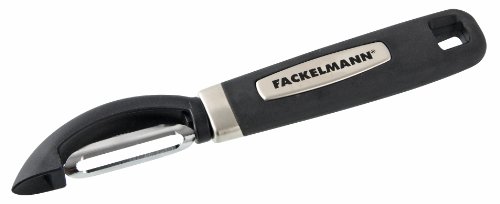 Preisvergleich Produktbild Fackelmann Sparschäler FEEL, Universalschäler aus Edelstahl, robuster Schäler für Gemüse und Obst mit scharfer Klinge (Farbe: Silber / Schwarz), Menge: 1 Stück