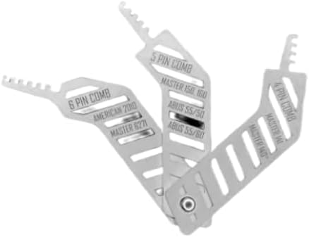 Set di grimaldelli in acciaio inox, set di serrature per orologio, per capannoni, cancelli, chiusure, armadietti per scuola, palestra, cassetta degli attrezzi, recinzione (2 pezzi)