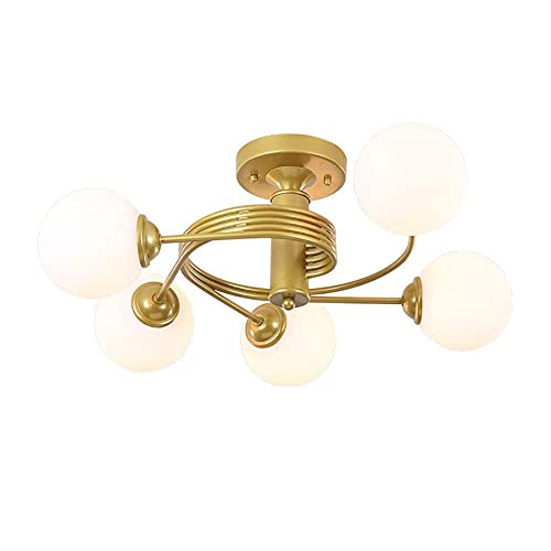 Luminaire de plafond industriel haut de gamme couleur or pour un intérieur chic
