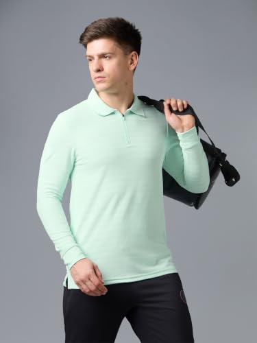 Image of TECHNOSPORT Men's Slim Fit Full Sleeve Polo T-Shirt with Collar, MATPIQ Quick Dry Moisture Wicking Polo Tee for Gym Sports Golf and Casual Wear