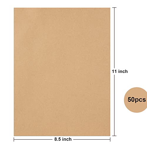 50 Sheets Kraft Paper, Brown Stationery Paper,For Arts, Crafts, And Office Use(8.5 X 11 In) #TOP1