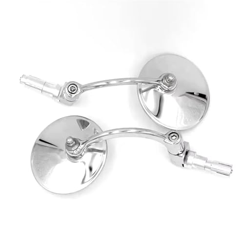 Espejos retrovisores para motos cromados de 22 mm con diseño retro para cafe racer y custom 3