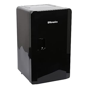 EMtronics EMMF16BLK Mini Fridge 16 Litre, 27 Can Portable AC+DC Power Cooler & Warmer, for Bedrooms, Cars, Offices…