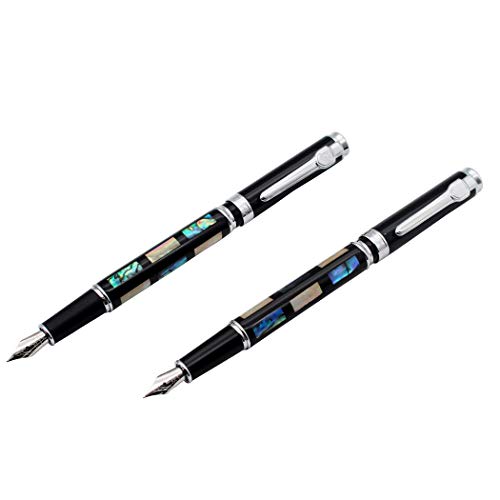 Abcsea 2 pieces Jinhao x8802 shell fountain pens for writing, elegant fountain pens fineliner, foundation pens fine point