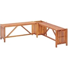 vidaXL 46.1 X 46.1 X 15.7 Solid Acacia Wood Garden Bench in Brown
