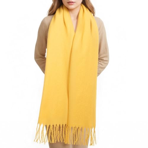 RIIQIICHY Scarf for Women Chunky Winter Scarf Cold Weather Yellow Thick Warm Ladies Scarves4