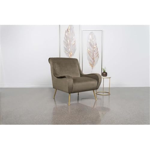 Sillón Plegable Terciopelo Marrón miniatura 2