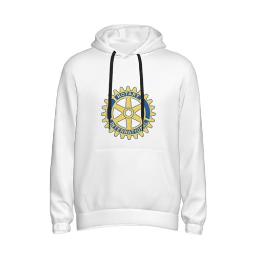 Oicvrct Rotary-International Men's Fleece Lined Hoodie - Ultra-Soft Plush Lined Hooded Sweatshirt with Pocket