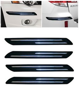 Image of Rubber with Chrome Car Bumper Protector Guard Molding - Hyundai I10 Type-1