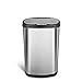 Ninestars 13 Gallon Kitchen Trash Can, Automatic Touchless Motion Sensor Trash Can with Black Lid, 50 Liter Stainless Steel Garbage Bin, Oval, DZT-50-13