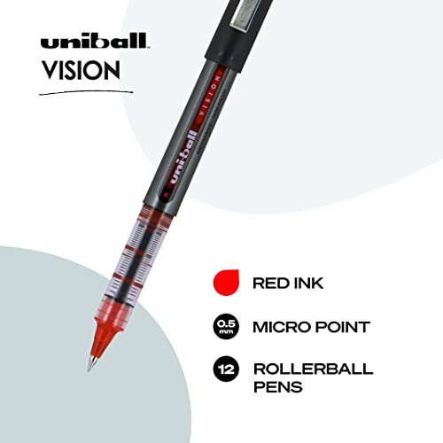 Image of uniball Vision Rollerball Pen, Micro Point (0.5mm), Red