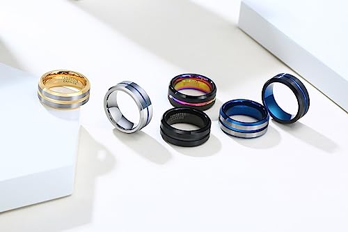 Engraved I Am My Beloved's and My Beloved is Mine Tungsten Carbide Hebrew and English Ring, Grooved Center High Polishing Judaism Wedding Band Ring, Size 7 to 123