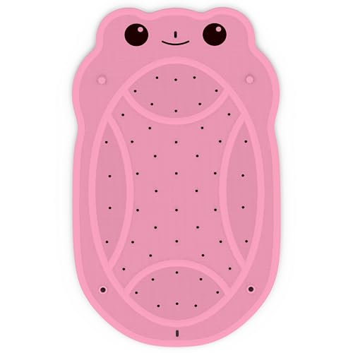 Image of Bathtub Mat Non Slip, Shower Mat for Kids with Natural Rubber no Plastic Smells, Baby Bath Mat for Tub Non Slip with Strong Suction Cups, 30"x18", PVC-Free, Safe Comfortable Fun for Kids, Pink