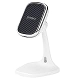 pitaka Support Téléphone Magnétique Bureau Recharge Qi sans Fil en Aramide avec Rotation 360 Compatible avec MagEZ Case Coque, Dock Téléphone Multi-Angles Réglable, très Fixe au Bureau (Blanc)