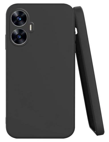 Image of for [ Realme C55 5G / Narzo N55 5G ] Liquid Silicone Back Case Cover Flexible |Inner Lining| with Camera Protection Back Cover for [ Realme C55 5G / Narzo N55 5G ] - Black