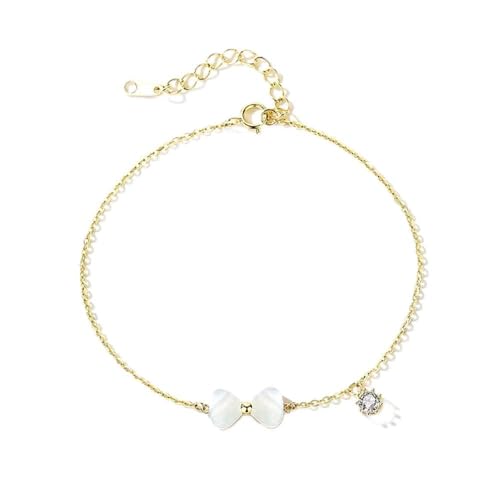 Bracelet en argent sterling S925 avec élégant nœud en fritillaire ajustable