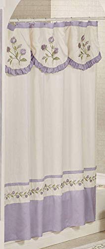 Touch Of Class Lavender Rose Embroidered Shower Curtain - Polyester Faux Silk cover