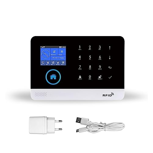 Système de sécurité Domestique, Système d'alarme de sécurité à Domicile GSM avec détecteur de Mouvement sans Fil Alarme antivol for Tuya APP Jardin Alarme à la Maison(PG-103-Black)
