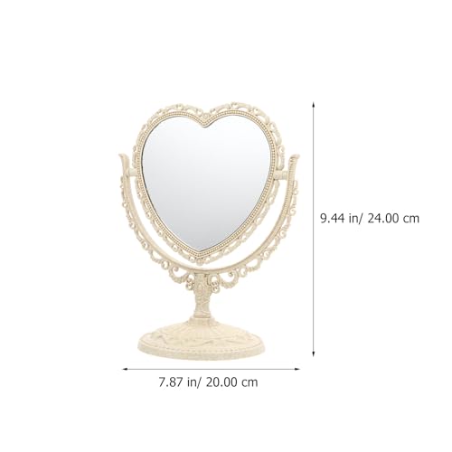 Espejo vintage de maquillaje de mesa giratorio Beige miniatura 2