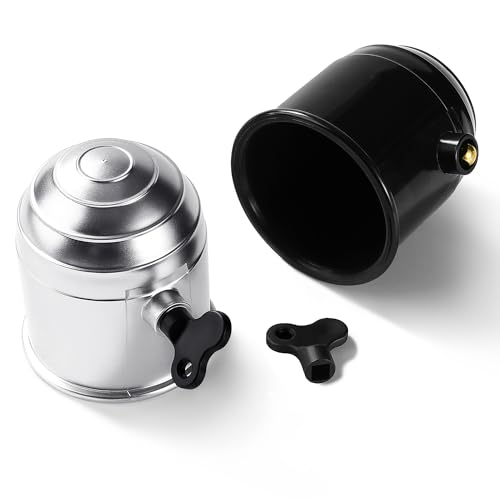 VooGenzek 2 Pezzi Tappo Gancio Traino con Serratura, 50 mm Tappo Copri Gancio di Traino in Plastica, Copertura per Gancio di Traino a Sfera, Copertura a Sfera per Gancio di Traino, Nero, Argento