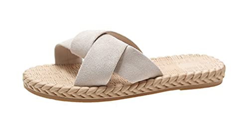 Ladies sandals and slippers Soft sole women's shoes Summer flip flops Woman girl slippers Straw Shoes