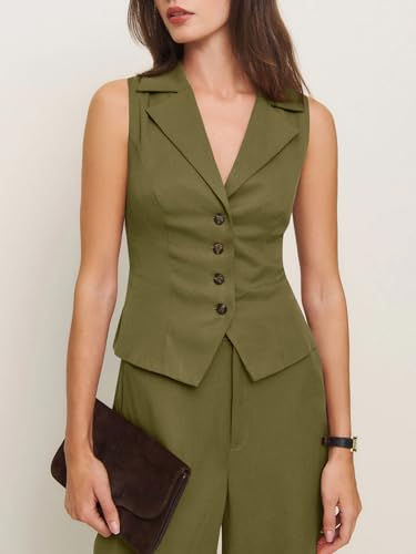 Conjunto de chaleco de verano de ropa de mujer con pantalón de pierna ancha holgado 4