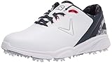 Callaway Men's Coronado v2 Golf Shoe, White/Blue/Red, 10
