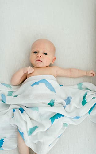 Florida Kid Co. Florida Blue Baby Swaddle Blanket - 70% Bamboo/ 30% Cotton Muslin - Silky Soft, Breathable, Lightweight, Multipurpose, Nursery Shower Gift, Large - 47 In. X 47 In. Baby Essentials #TOP5