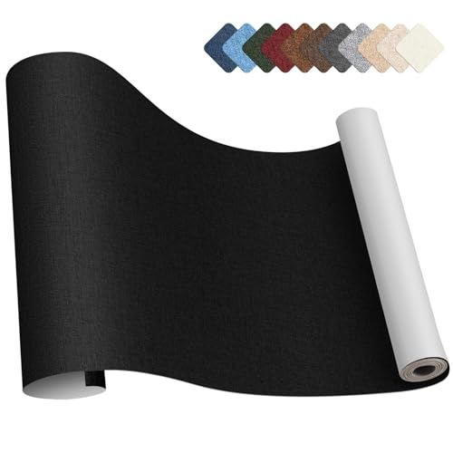 補修テープ 布 40 x 200cm リネン製 補修布シート ソファ 補修シート リネンパッチテープキット、椅子、枕、カーテン用ファブリックパッチテープ 黒