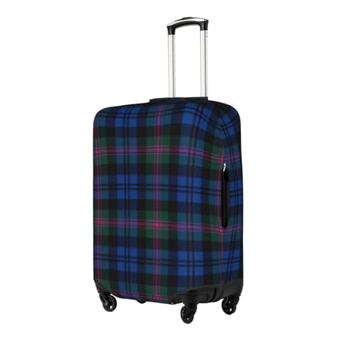 Blue And Green Scottish Tartan Print Luggage Cover Washable Suitcase Anti-Scratch Suitcase Cover Protective Cover Fits 18-32 Inch2