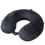 Far win Travel Pillow,100% Pure Memory Foam U Shaped Neck Pillow,Super Lightweight Portable Headrest Great for Airplane, Car,Home,Office,Sleeping (black)