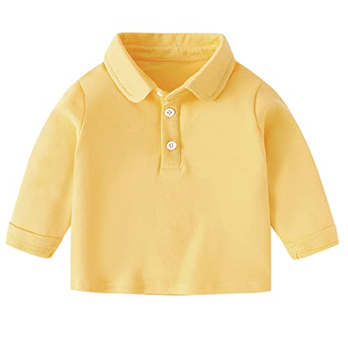 Baby Infant Collar Cotton Shirts Long Sleeve Plain Soft Fall Shirts Toddler Boys Casual Button-Down Boys Undershirts