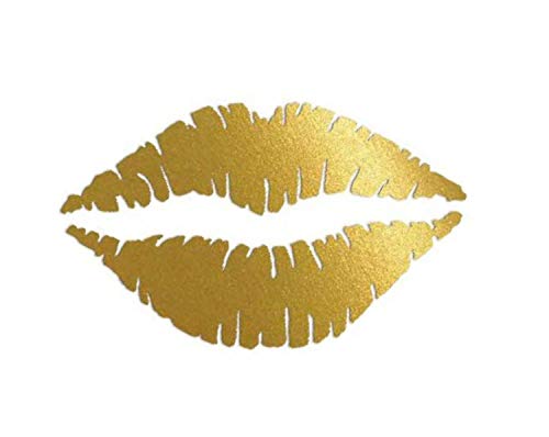 Sunset Graphics & Decals Kiss Mark Lips Decal Vinyl Car Sticker | Cars Trucks Vans Walls Laptop | Gold | 6 Inch | Sgd000071B #TOP15