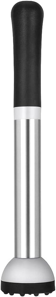 Stainless Steel 8.5" Cocktail Muddler, Professional Drink Muddler for Mojitos, Lemons, and Fruit Cocktails, Durable Bartender Tool with Non-Scratch Nylon Head, Dishwasher Safe