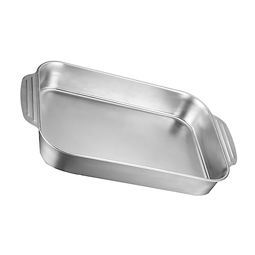 MOTHNUR Bandeja Inoxidable para Asar Pescado con Doble Asa Fuente Horno y Resistente para Personas Diseño Ergonómico y Uso Versátil Microondas y Horno